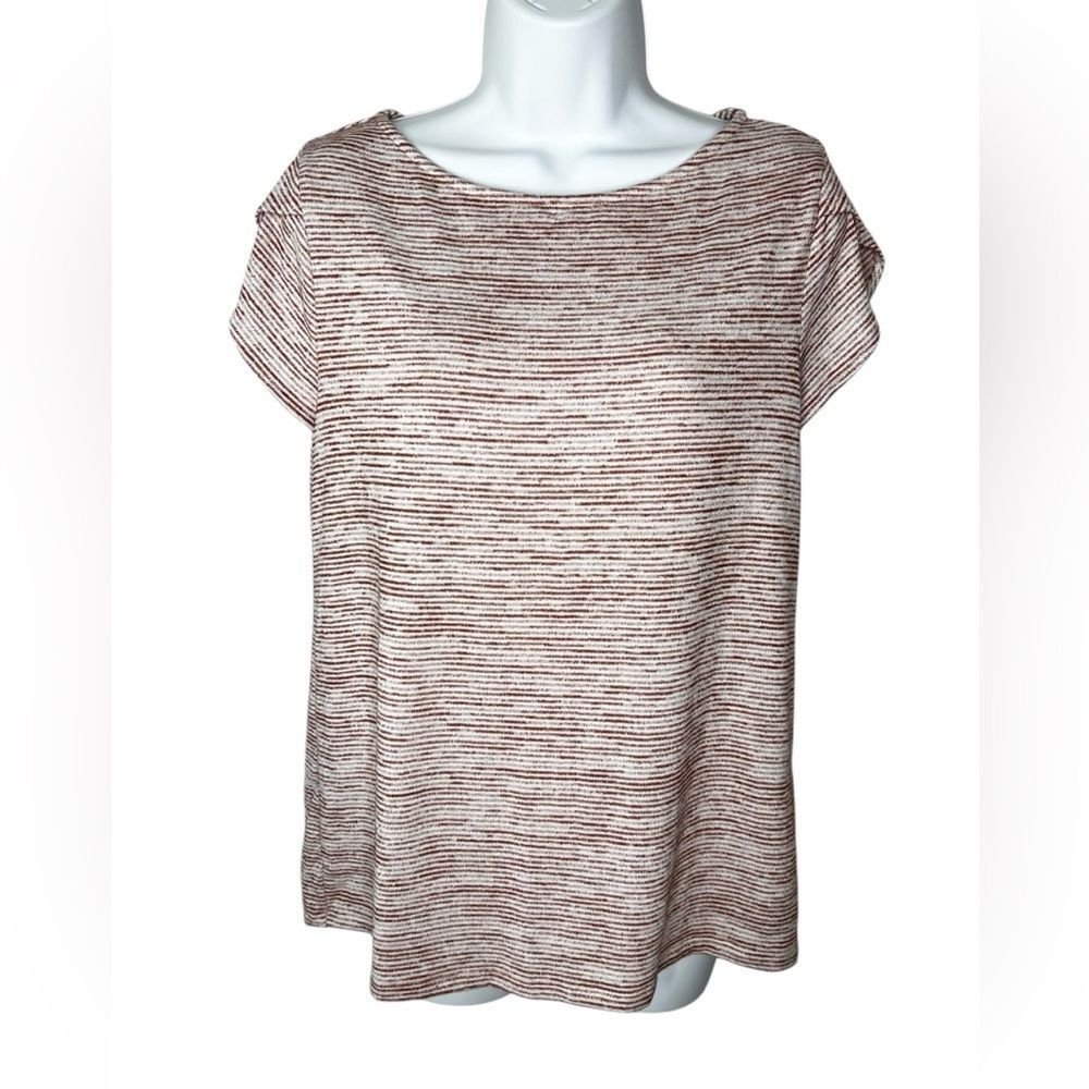 Market & Spruce Striped Button Back Knit Top